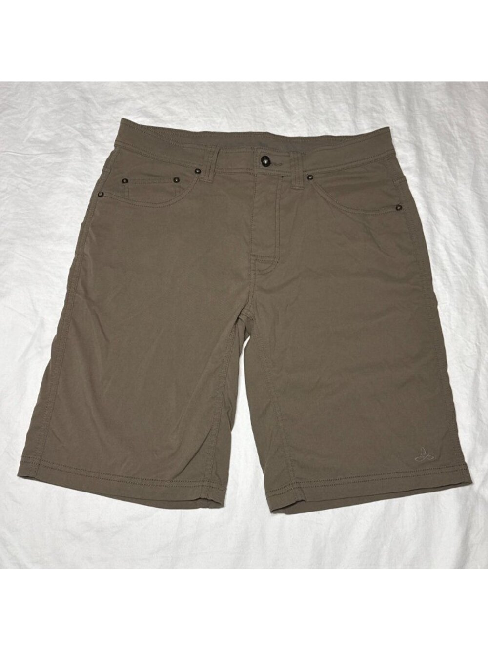 prAna Men's 32 Brown Stretch Performance Shorts Hiking Travel Outdoor 11 Inch